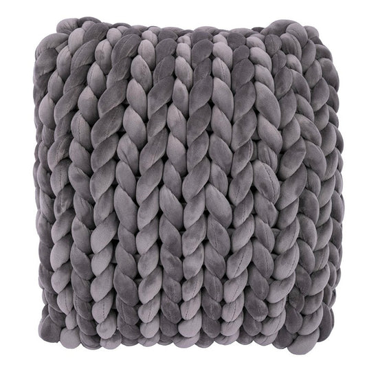 Chunky Hand Knitting Cushion Kit - Grey