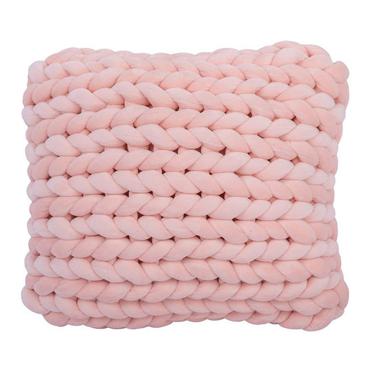 Chunky Hand Knitting Cushion Kit - Pink