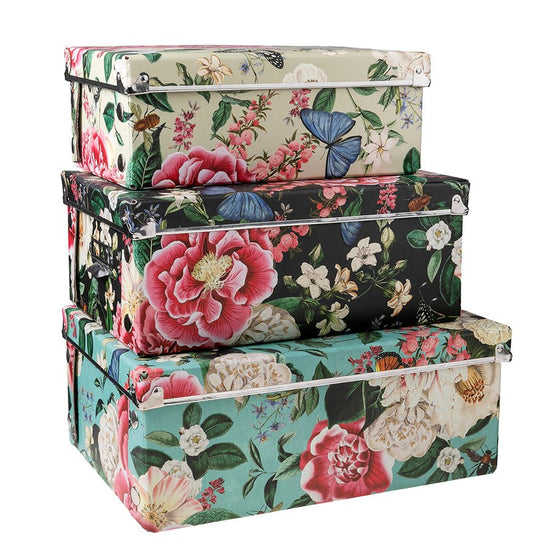 Flower foldable storage boxes