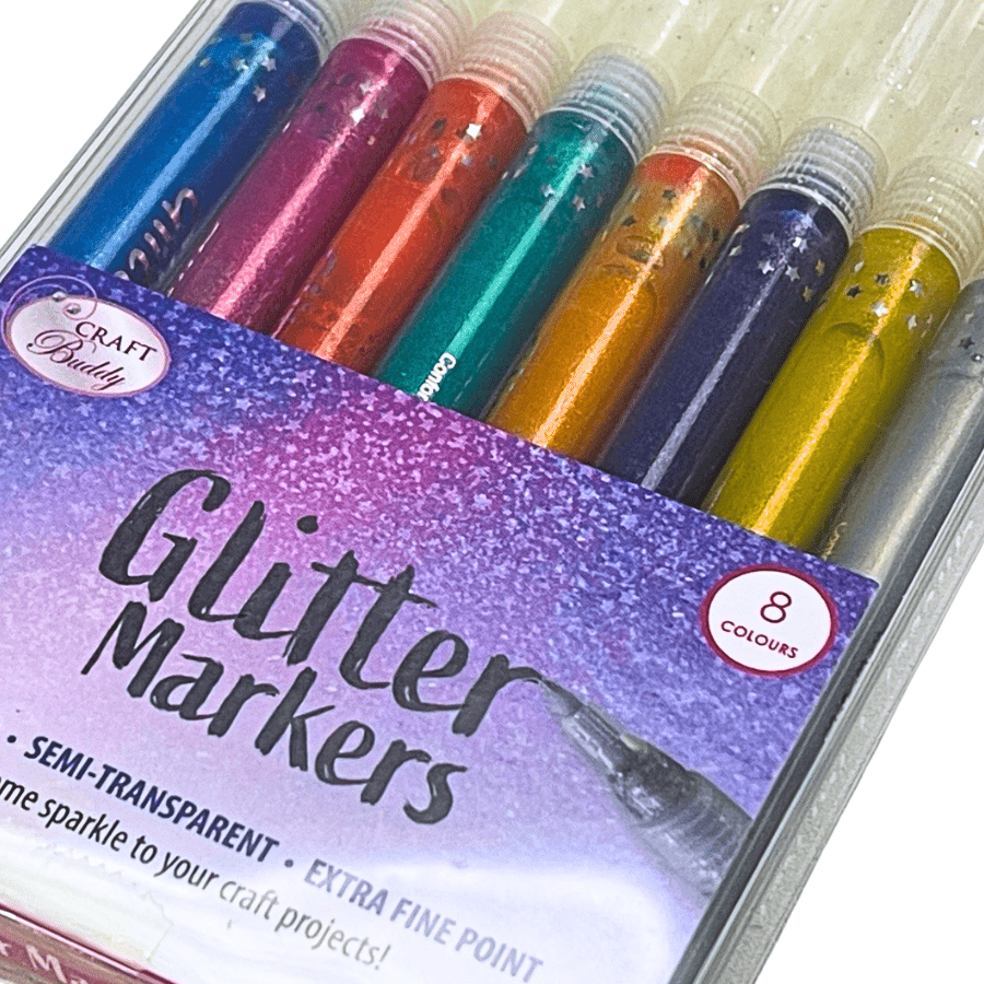 Craft Buddy Glitter Markers Set of 8
