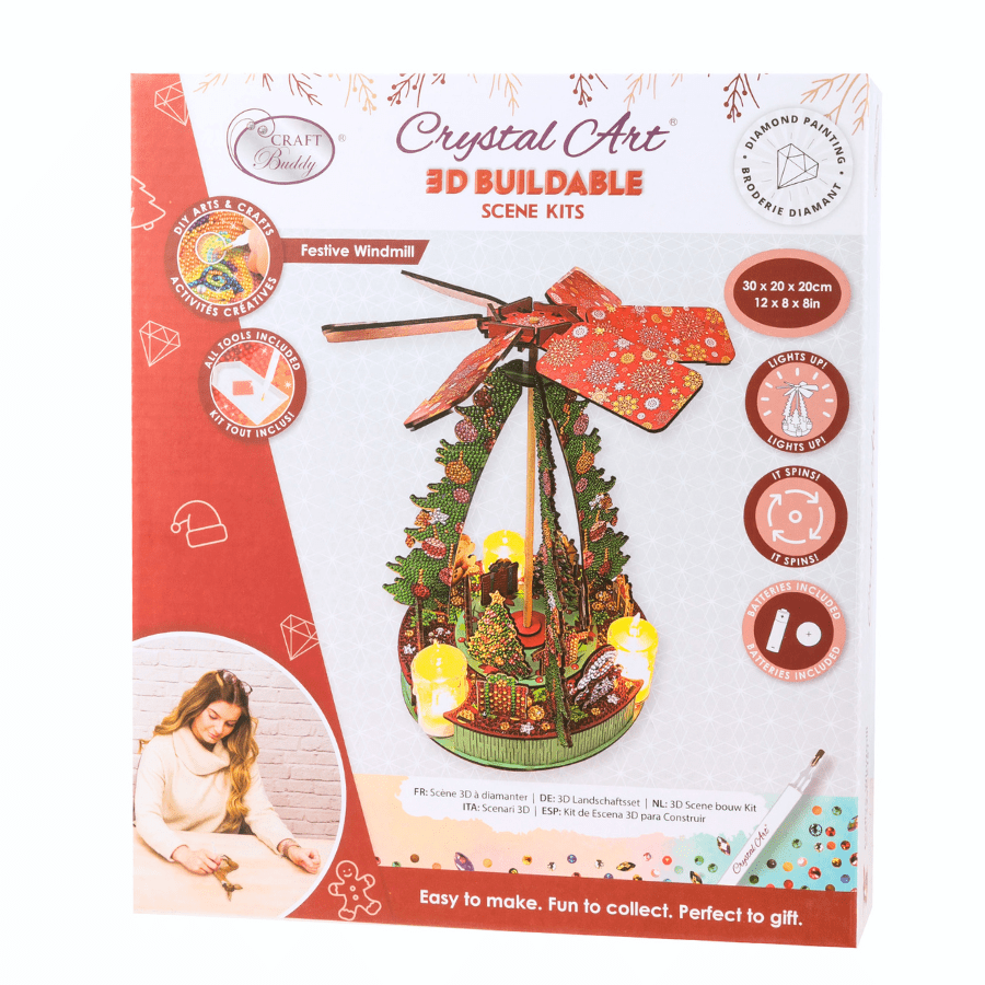 Festive Windmill 3D Crystal Art Decoration Kit