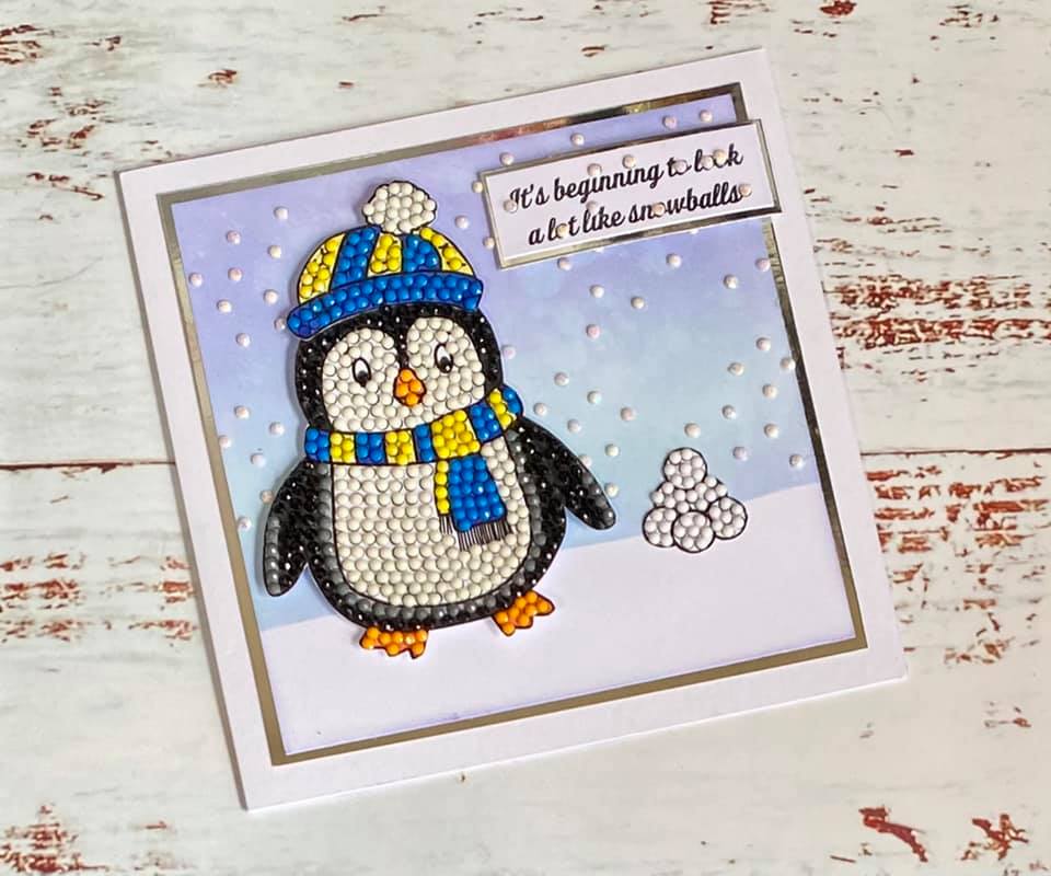 Craft Buddy Crystal Art Playful Penguin A6 Stamp Set