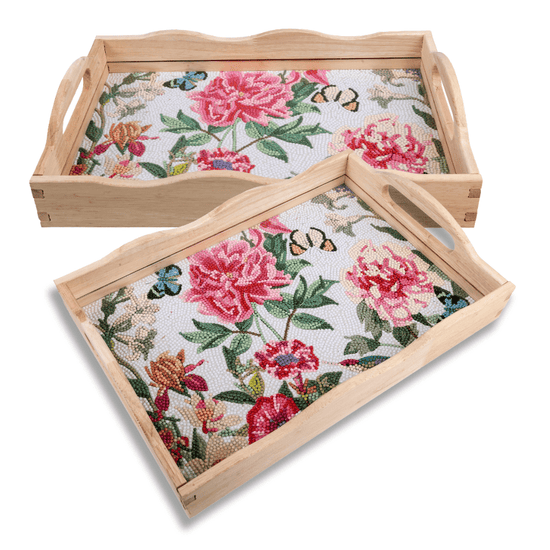 "Floral" Crystal Art MDF Tray - 35cm x 25cm