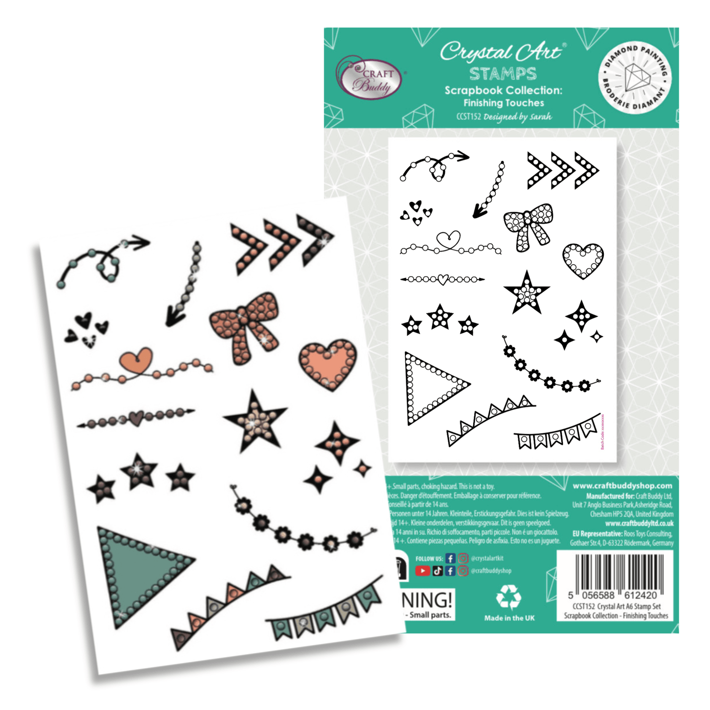 Finishing Touches Crystal Art A6 Scrapbook Stamp Set