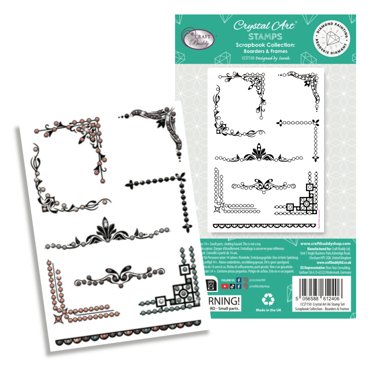 Borders & Frames Crystal Art A6 Scrapbook Stamp Set