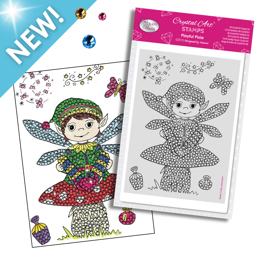 Playful Pixie Crystal Art A6 Stamp Set