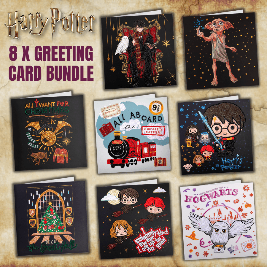 Harry Potter Crystal Art 18x18cm Greeting Card Bundle x 8