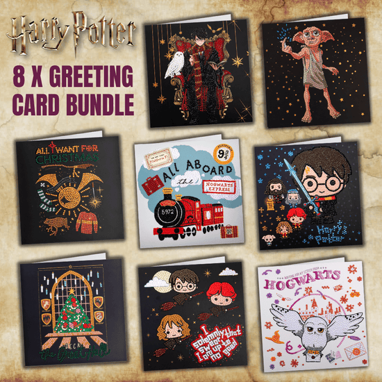Harry Potter Crystal Art 18x18cm Greeting Card Bundle x 8