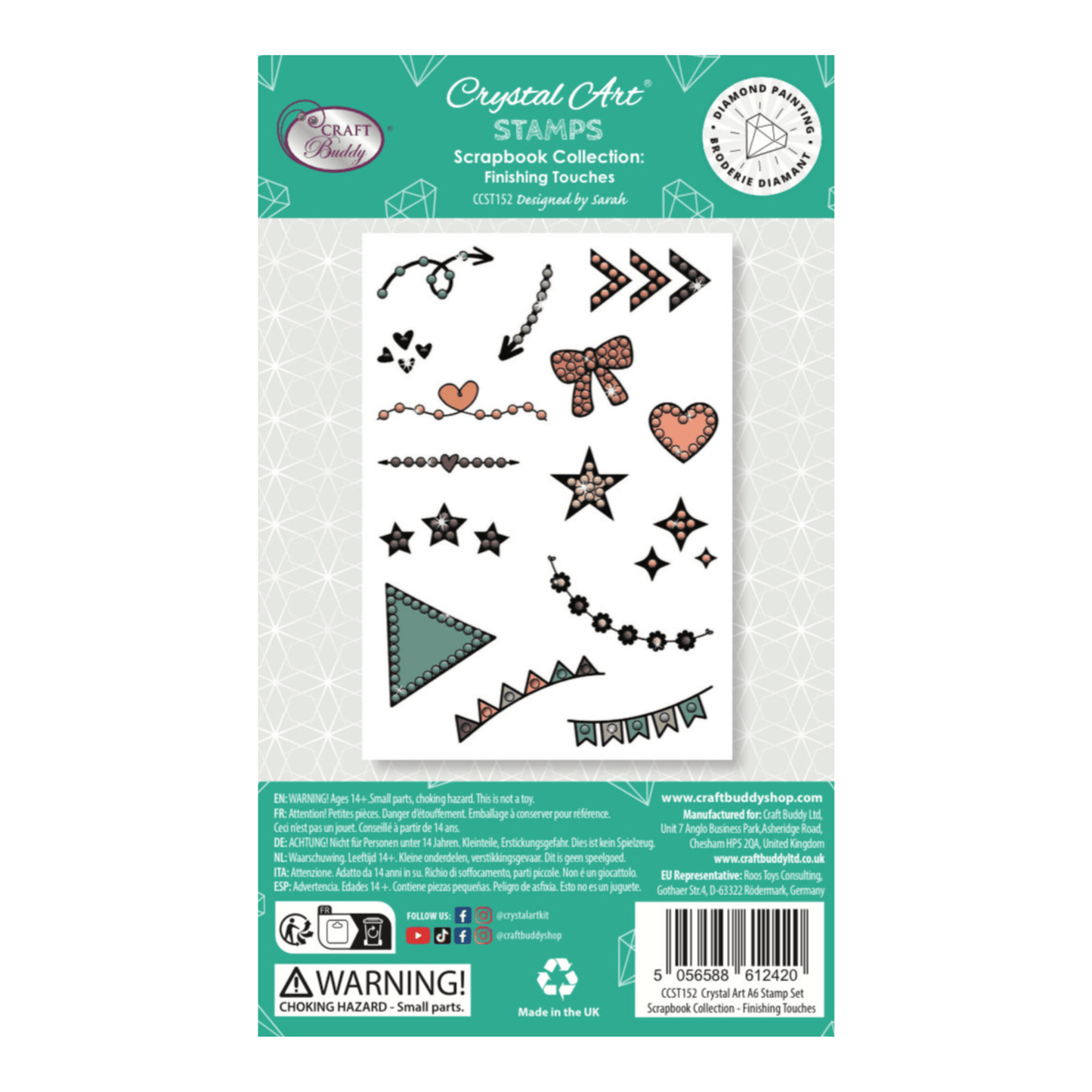 Finishing Touches Crystal Art A6 Scrapbook Stamp Set
