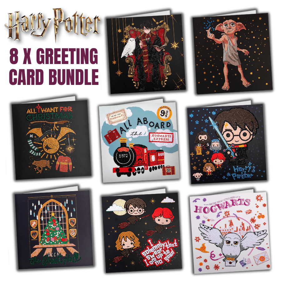 Harry Potter Crystal Art 18x18cm Greeting Card Bundle x 8