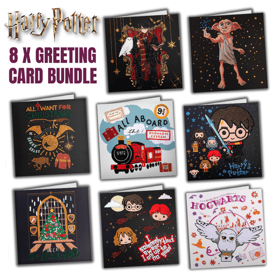 Harry Potter Crystal Art 18x18cm Greeting Card Bundle x 8