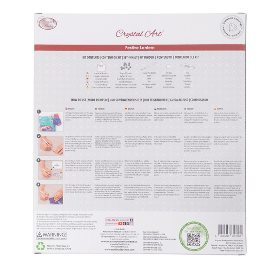 Festive Lantern Crystal Art Wooden Decoration Kit