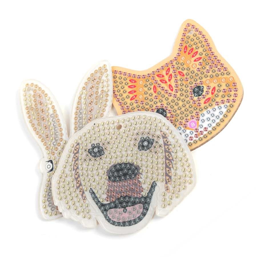 "Perfect Pets" Crystal Art Keyring Kit x 3