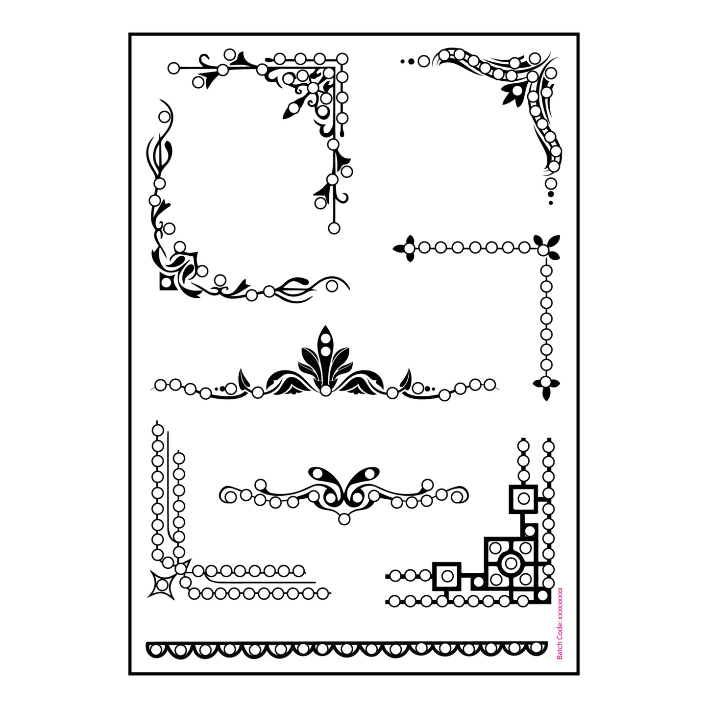 Borders & Frames Crystal Art A6 Scrapbook Stamp Set