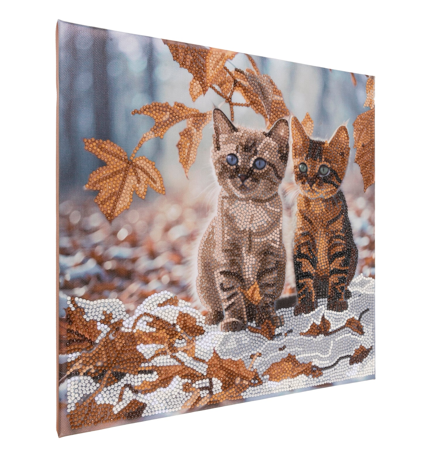 Autumn Kittens Crystal Art Card 18x18cm 5