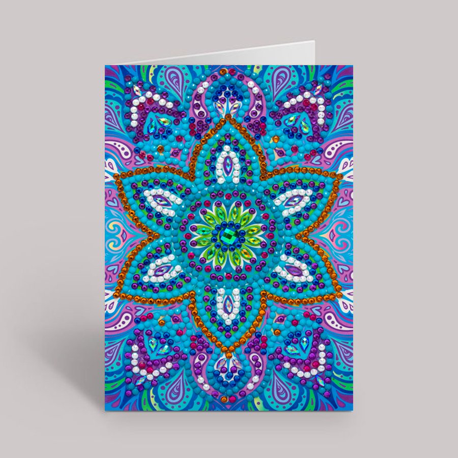 Blue Mandala 10x15 Crystal Art Card 6