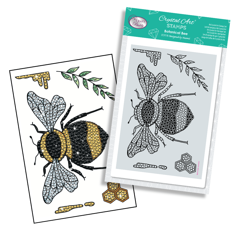 Botanical Bee Crystal Art A6 Stamp Set 8