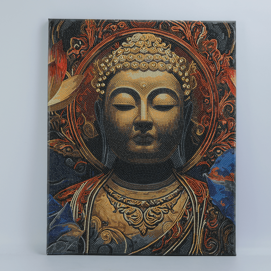 Buddha in Bloom Crystal Art Canvas Triptych