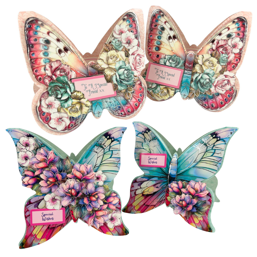 Butterfly Shaped Card Collection Card Making Kit x 32 Cards