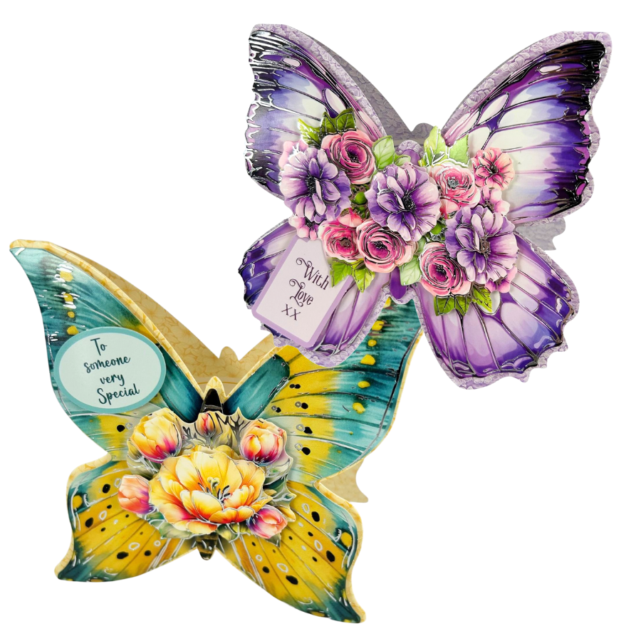 Butterfly Shaped Card Collection Card Making Kit x 32 Cards