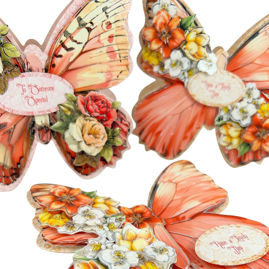 Butterfly Shaped Card Collection Card Making Kit x 32 Cards