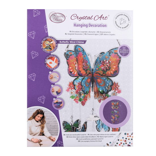 Butterfly Wind Chime Crystal Art Hanging Decoration 4