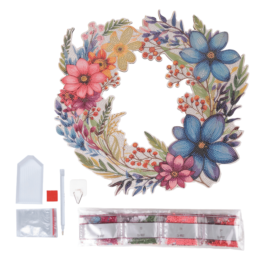 CA-WR27 Summer Crystal Art Wreath Kit 4