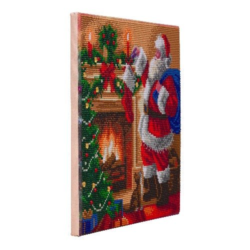 Santa's stocking crystal art canvas kit side view