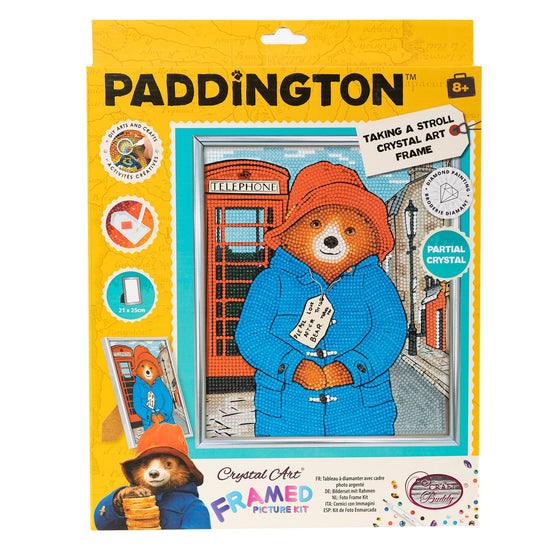 "Taking A Stroll" Paddington Bear Crystal Art Framed Kit 21x25cm
