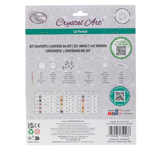 "Cat Portrait" Crystal Art Card Back Packaging