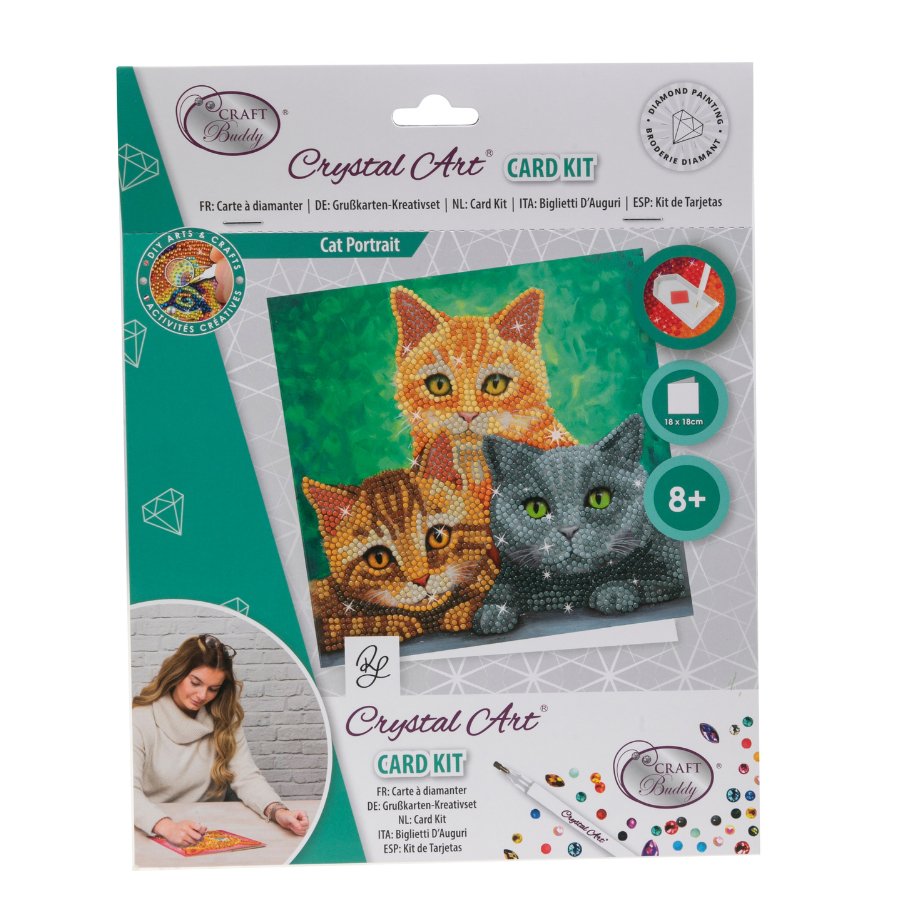 "Cat Portrait" Crystal Art Card Front Packaging