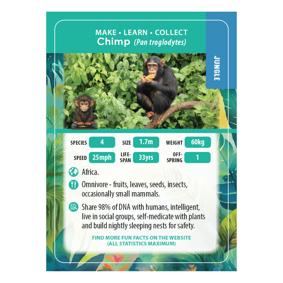 Chimp Crystal Art Wildlife Buddies educard front