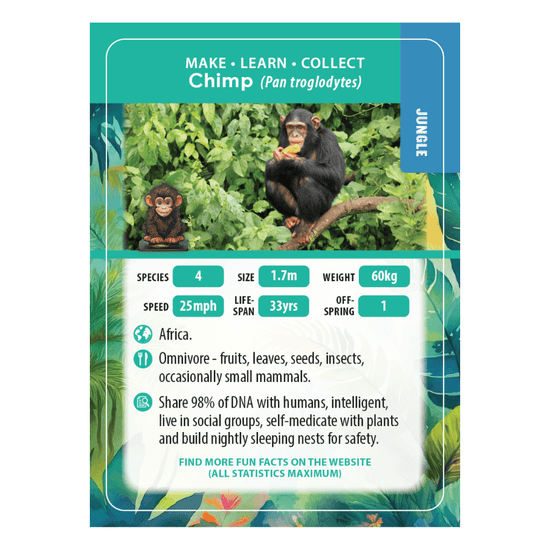 Chimp Crystal Art Wildlife Buddies educard front