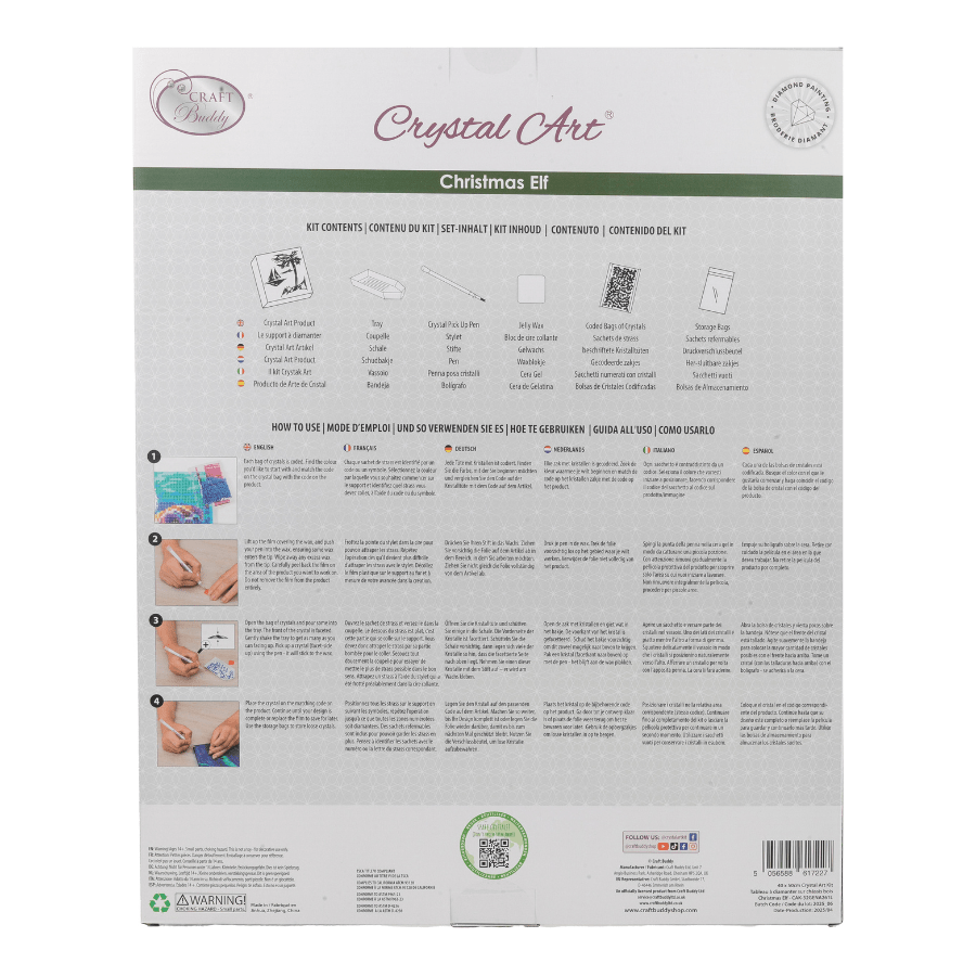 Christmas Elf Crystal Art Framed Canvas Kit packback
