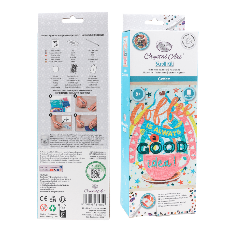 Coffee Mini Crystal Art Scroll Kit 20x30 2