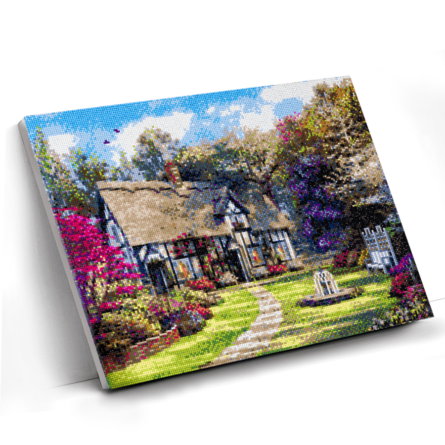 "Country Cottage" Crystal Art Canvas Kit 40x50 cm