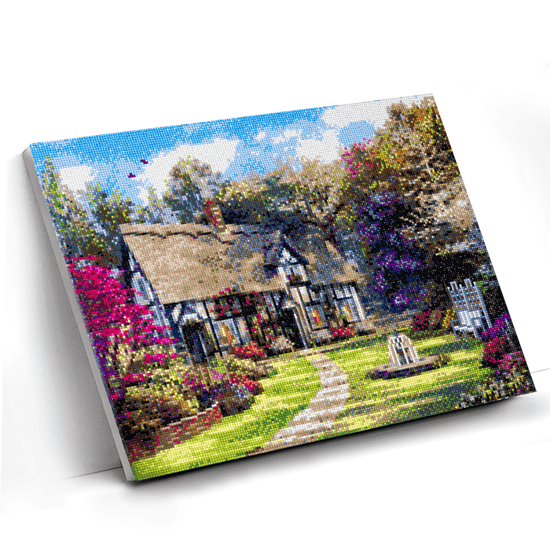 "Country Cottage" Crystal Art Canvas Kit 40x50 cm