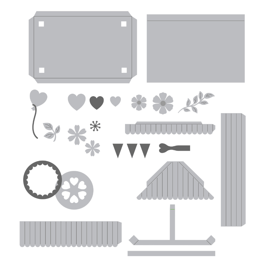 Craft Buddy Festival Flower Cart Die Set 4