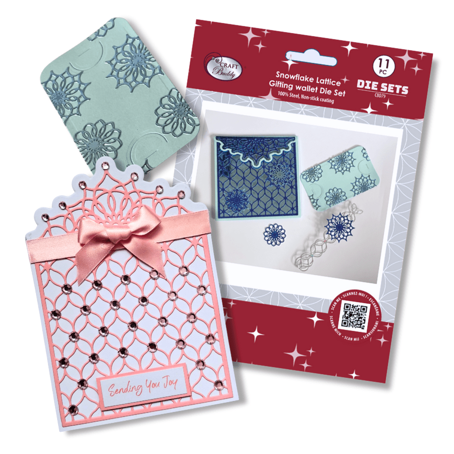 Craft Buddy Snowflake Lattice Gifting Wallet Die Set 4