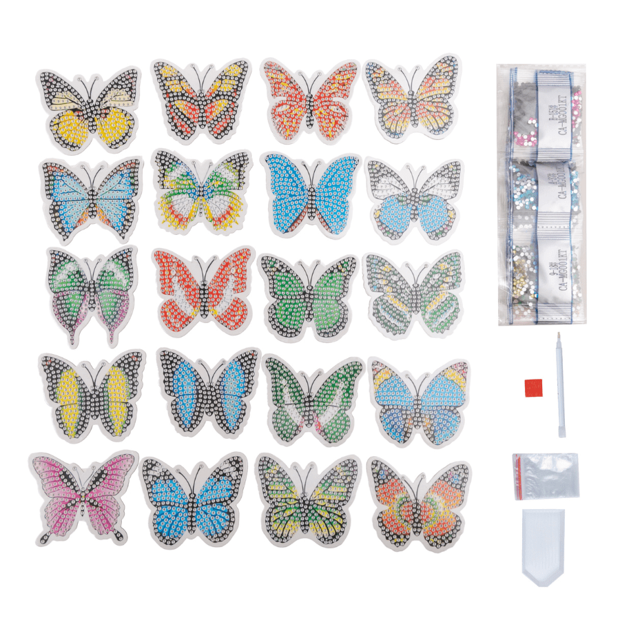 Crystal Art Butterflies Magnet Sticker Kit x 20