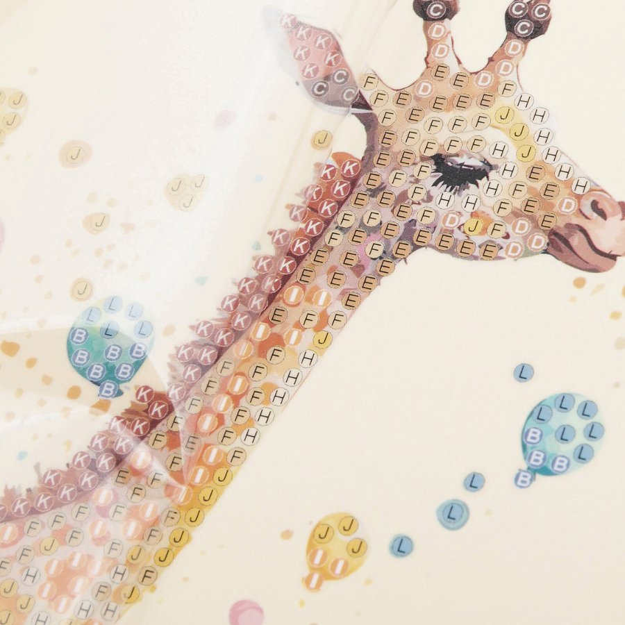 "Cute Baby Giraffe" Crystal Art Card Before