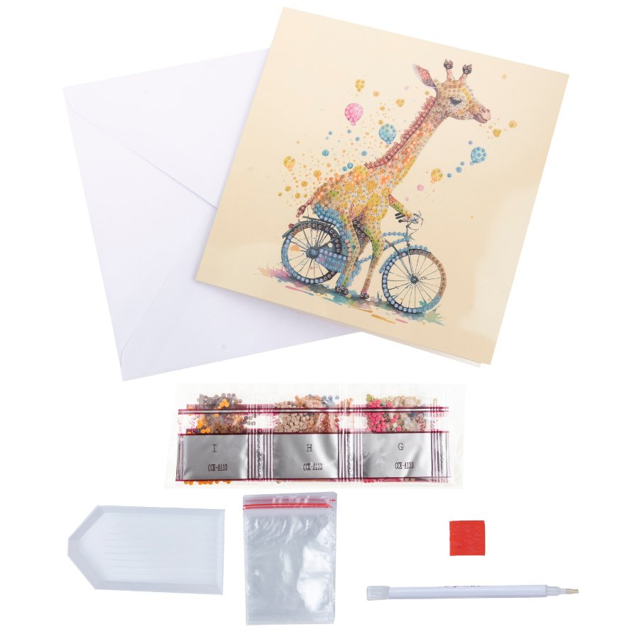 "Cute Baby Giraffe" Crystal Art Card Content
