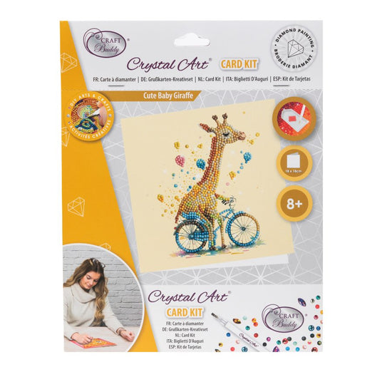 "Cute Baby Giraffe" Crystal Art Card Front Packaging