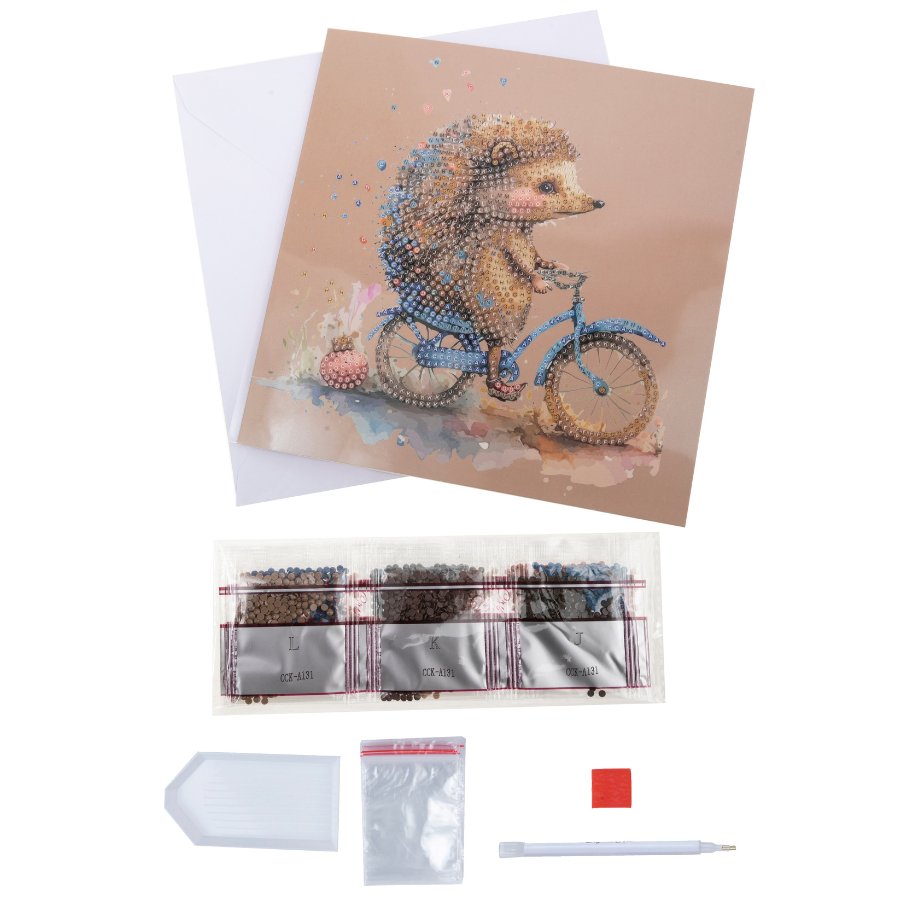 "Cute Baby Hedgehog" Crystal Art Card Content
