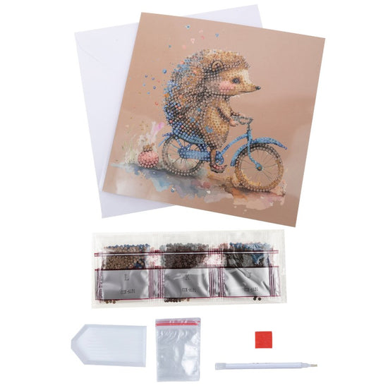 "Cute Baby Hedgehog" Crystal Art Card Content
