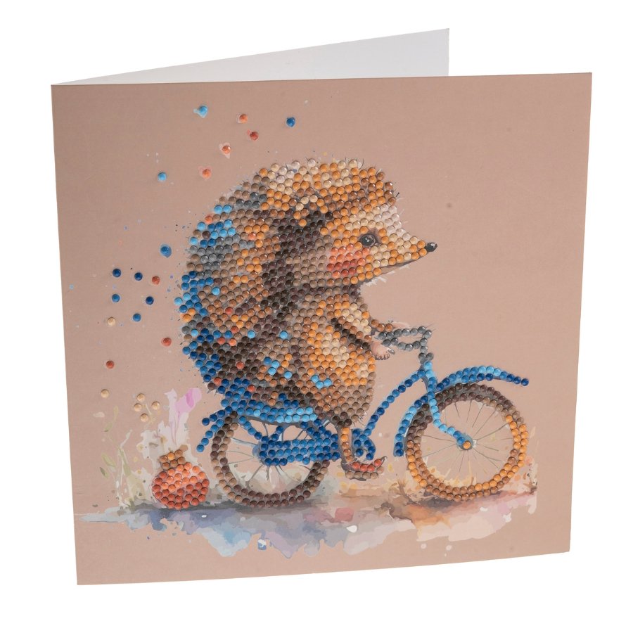"Cute Baby Hedgehog" Crystal Art Card Front
