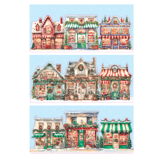 Cute Christmas Village Card Making Kit x 24 Cards