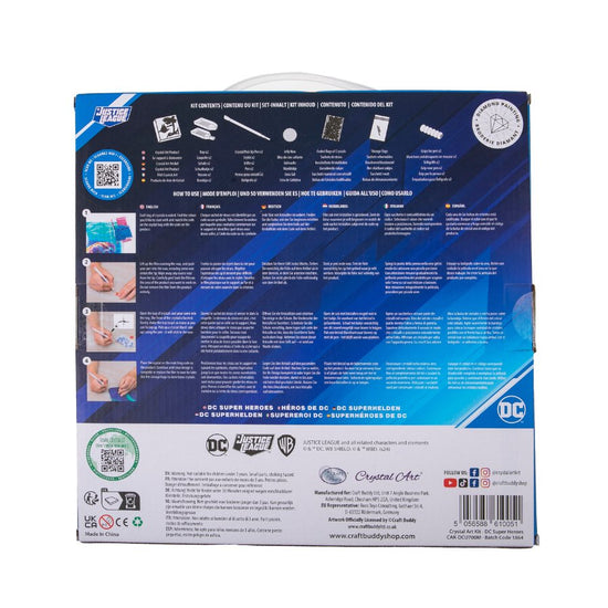 "DC Heroes" DC Comics Crystal Art Kit 30x30cm Back Packaging