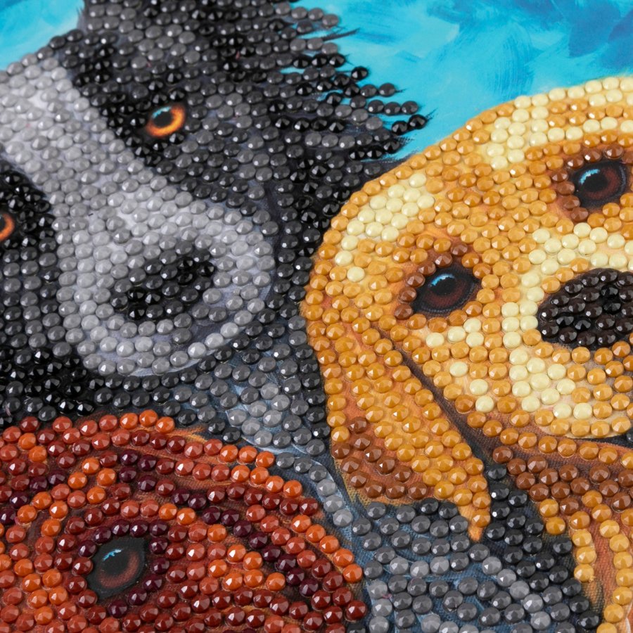 "Dog Portrait" Crystal Art Card Close Up