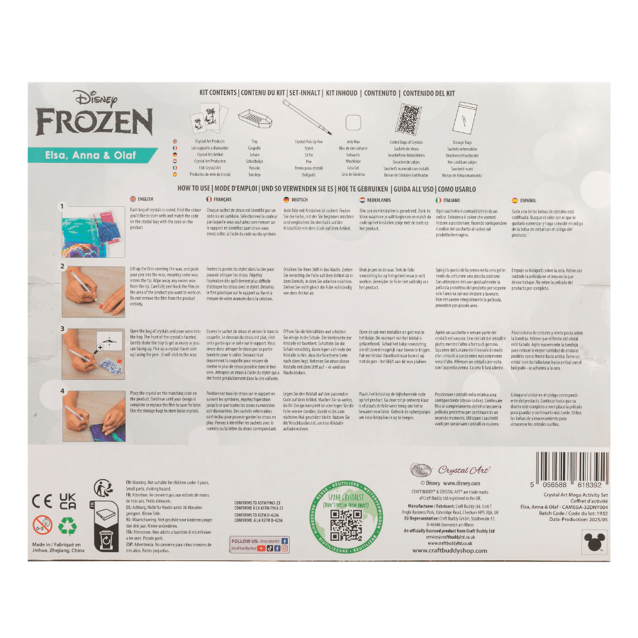 Elsa Anna Olaf Crystal Art Mega Activity Set Disney 3